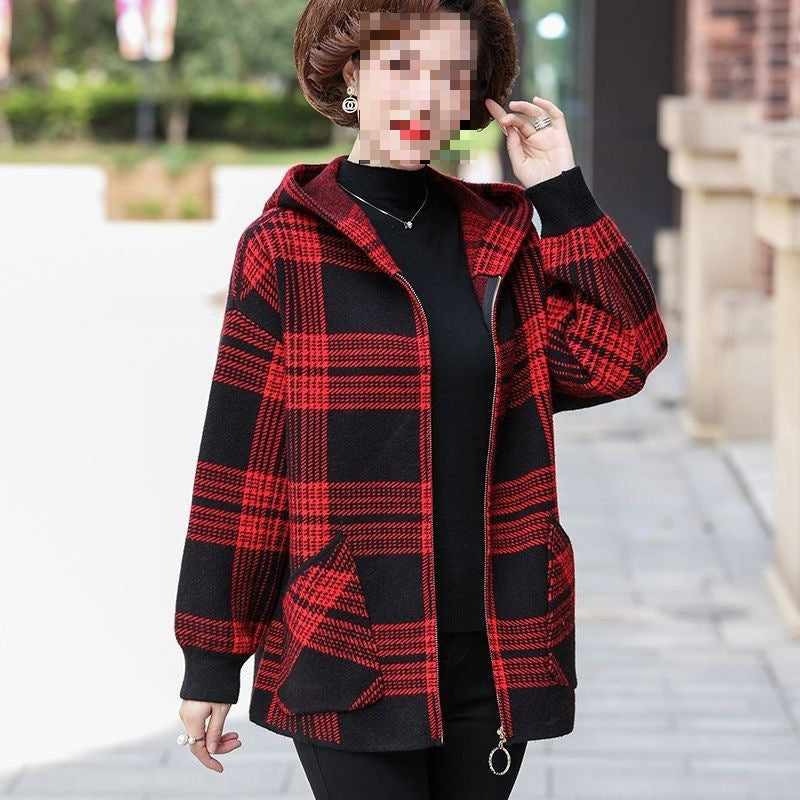 Autumn And Winter Plus Size Plaid Coat