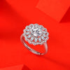 S925 Silver Moissanite Ring Flowers Female New Trendy Ring Adjustable Source Ring In Stock Generation