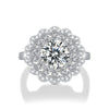 S925 Silver Moissanite Ring Flowers Female New Trendy Ring Adjustable Source Ring In Stock Generation