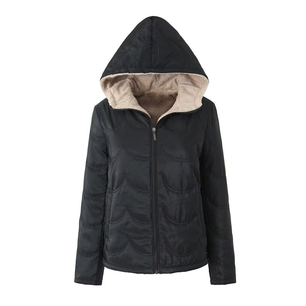 European And American Ladies Cotton Jacket Solid Color Leisure Warm Short Coat