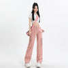 American High Waist Straight Cargo Pants Loose Slimming Hot Girl Wide Leg