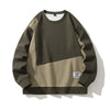 Composite Stitching Contrast Color Sweatshirt Men's Design Sense