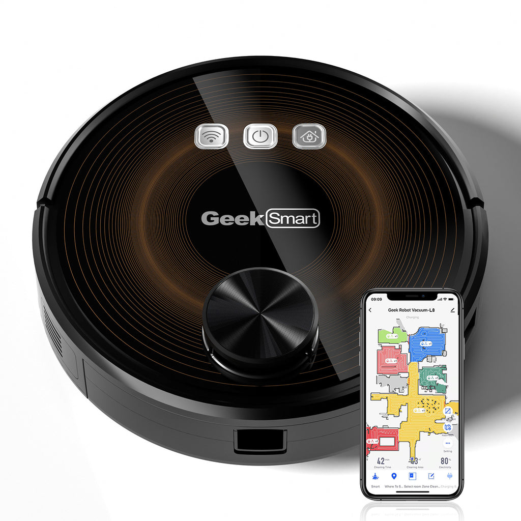 Geek Smart L8 Robot Vacuum Cleaner And Mop, LDS Navigation, Wi-Fi Connected APP, Selective Room Cleaning,MAX 2700 PA Suction, Ideal For Pets And Larger Home.Banned From Selling On Amazon