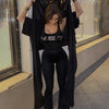 Street Casual Slim-fit Letters Rhinestone Vest Type Jumpsuit