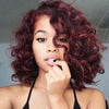 Burgundy curly hair hood