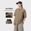 Japanese Style Cool Ice Silk Short Sleeve Retro Summer Lapels T-shirt