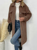 Women's Plush Lapel Long-sleeved Woolen Coat Top