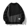 Composite Stitching Contrast Color Sweatshirt Men's Design Sense