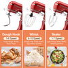 3-IN-1 Electric Stand Mixer, 660W 10-Speed With Pulse Button, Attachments Include 6.5QT Bowl, Dough Hook, Beater, Whisk For Most Home Cooks, Empire Red