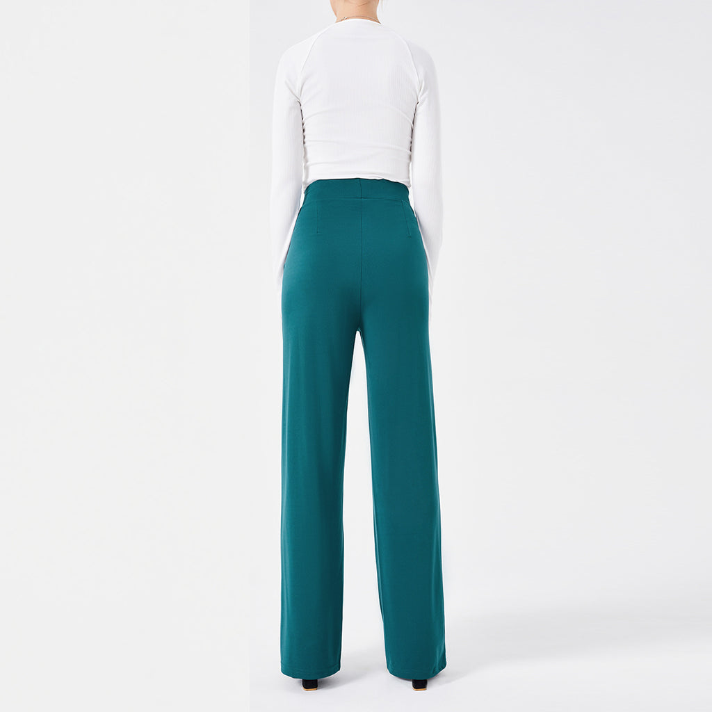 Solid Color Casual Pants Slim, High-waisted Bell Bottoms