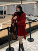 Coat Red Shirt Korean Style Hooded Cashmere Double-sided Woolen Woolen Coat For Women