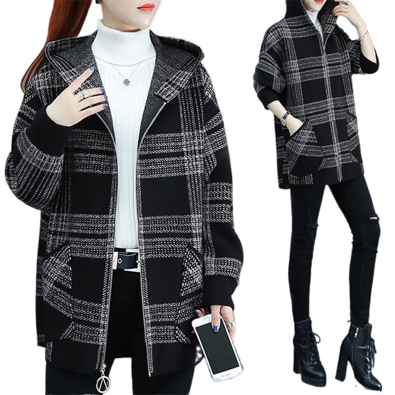 Autumn And Winter Plus Size Plaid Coat