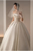 Women's Satin Off-shoulder Retro Fashion Trailing Wedding Dress