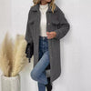 Women's Plush Lapel Long-sleeved Woolen Coat Top