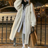 Long Hooded Dress Coat Lambswool All-match Loose Fashionable Jacket