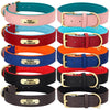 Custom Engraved Dog Collar Leather Padded Dogs Collars With Personalized  ID Plate Tag 2 Layers For Small Large Dogs Pitbull