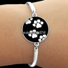 Cute Cat Paw Print Glass Women Bracelet Fashion Animal Paw Print Bangle You Always In My Heart Braclets Gift for Girlfriend