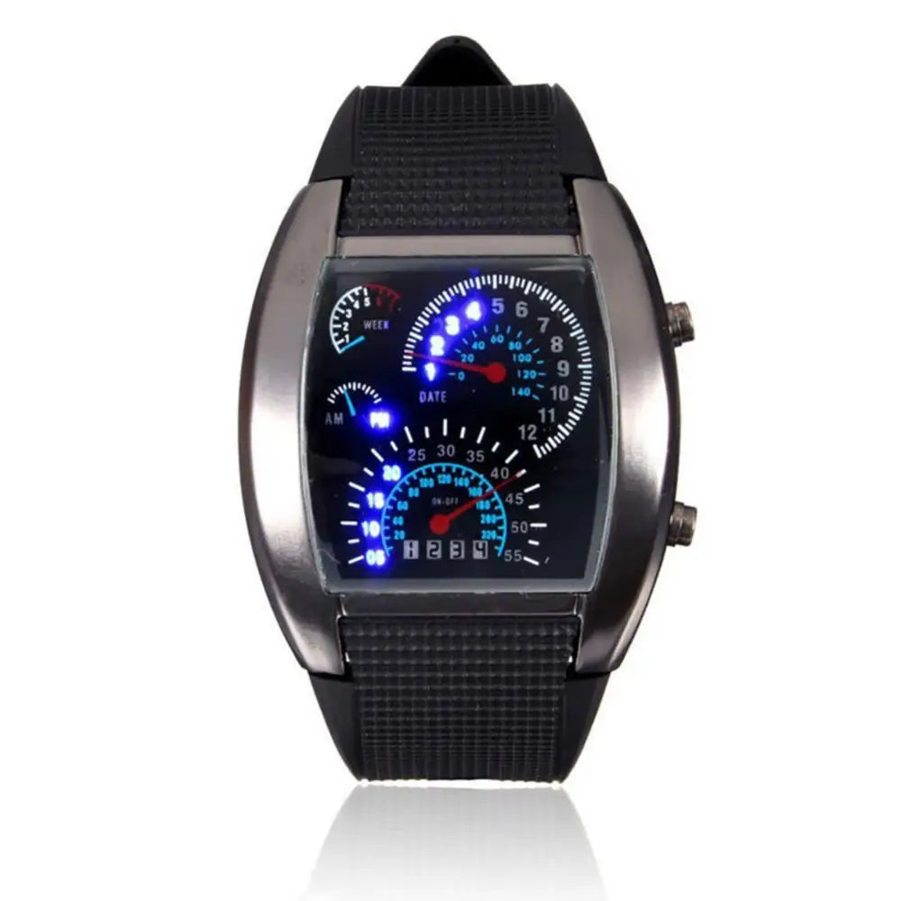 HOT SALES！！！New Arrival Fashion Men Women LED Digital Dashboard Pattern Dial Sport Wrist Watch Gift