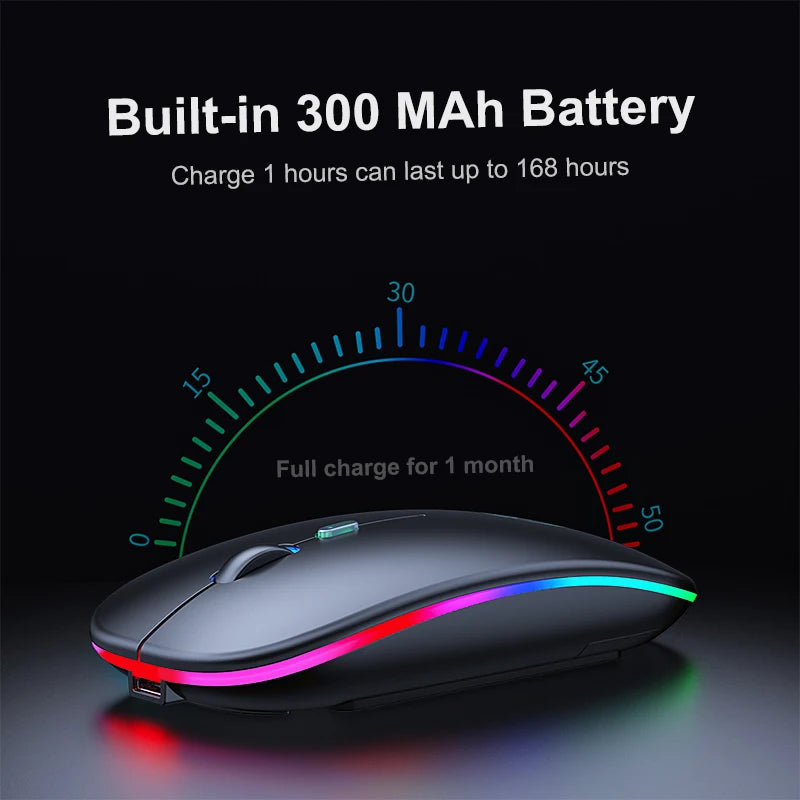 Wireless Mouse Bluetooth Mouse Wireless Computer Mouse RGB Rechargeable Ergonomic LED Backlit Mause Silent Mice For Laptop PC