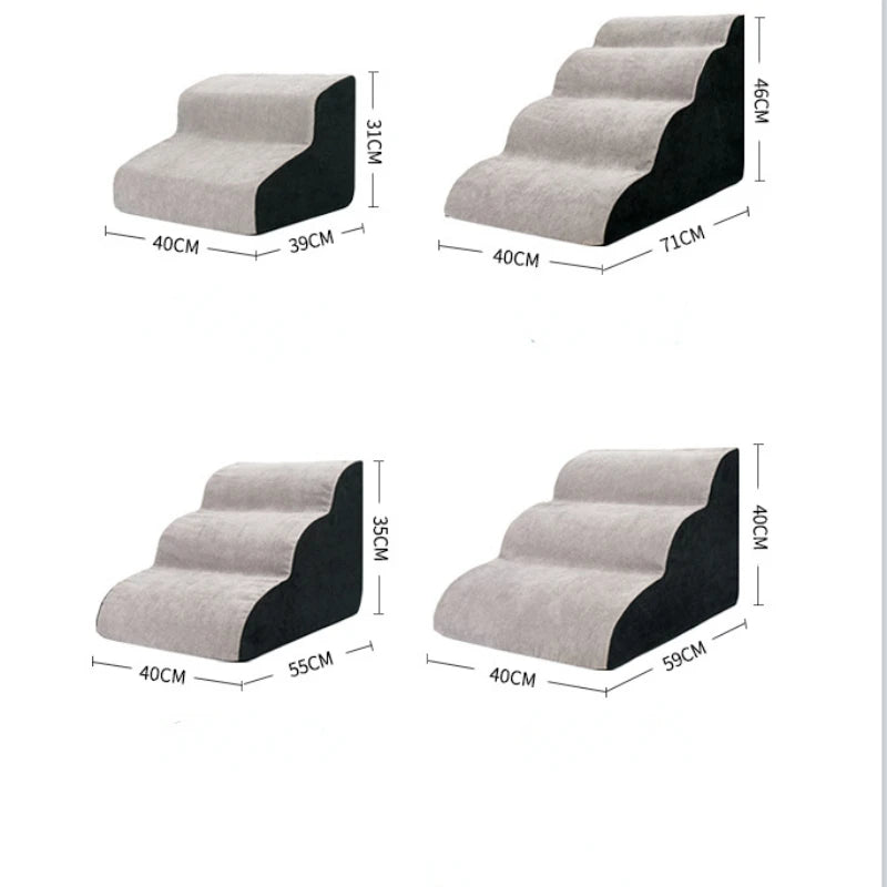 CAWAYI KENNEL Memory Foam Dog Sofa Stairs Pet 2/3/4 Steps Stairs for Small Dog Cat Ramp Ladder Anti-slip Bed Stairs Pet Supplies