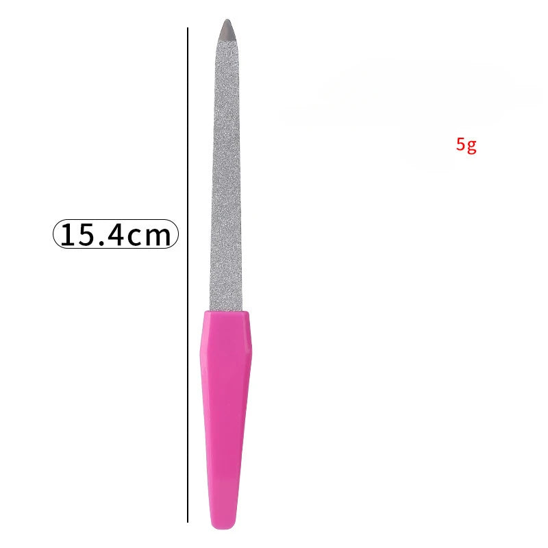 Durable Manicure File Lightweight Dual Use Stainless Steel Beauty Nail File Nail Care Tool Cuticle Pusher Nails Art Tools