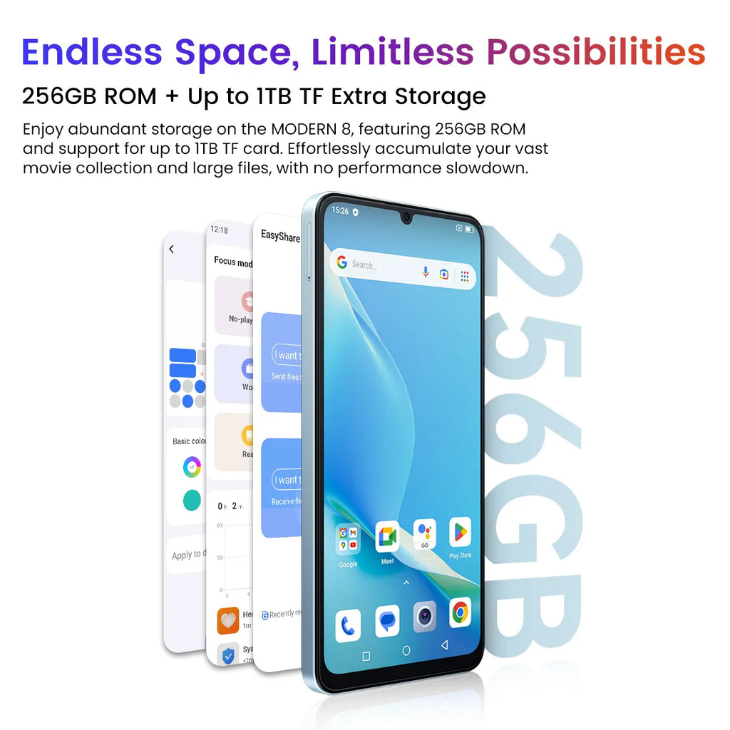 New OSCAL MODERN 8 Smartphone 6.75inch Display Octa Core 128GB/256GB 50MP Camera Mobile Phone 6000mAh Battery 18W Fast Charging