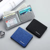 Thin Canvas Men Wallet Card Holder Men'S Purse Coin Pouch Id Card Holder Foldable Multifunction Money Bag Business Short Purse