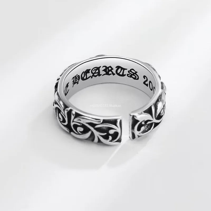 Retro Eternal Vine Ring Silver Color Punk Gothic Vintage Open Ring for Men Women Handmade Designer Jewelry Unisex Accessories