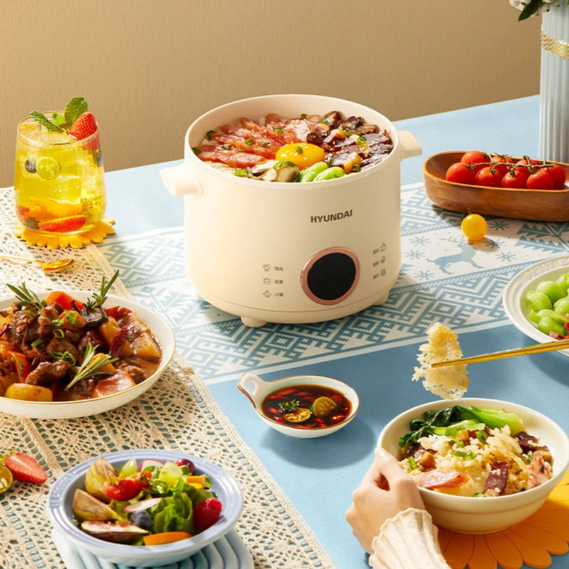 2.0L Electric Rice Cooker Cooking Pot Mini Multicooker Lunch Box Rice Cookers Hotpot Non-stick Electric Skillet Food Steamer