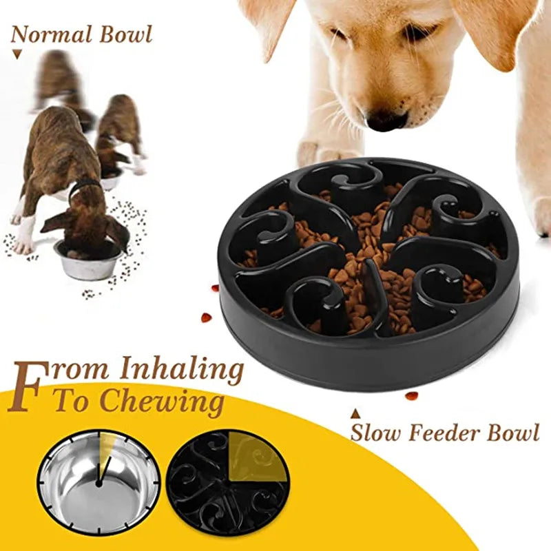 Pet Dog Slow Feeder Bowl Fun Non Slip Anti-Gulping Slower Food Feeding Dishes Eco Dog Bowl for Large Medium Small Dogs Puppy