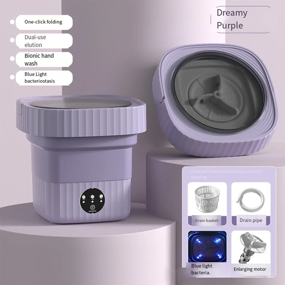 13L Portable Folding Washing Machines Large with Dryer Bucket for Clothes Underwear Sock Small Washer Travel Home Mini Machine