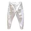 New White Jeans Men All-match Fashion Ripped Hole Slim Stretch Harem Pants Comfortable Male Streetwear Denim Trousers