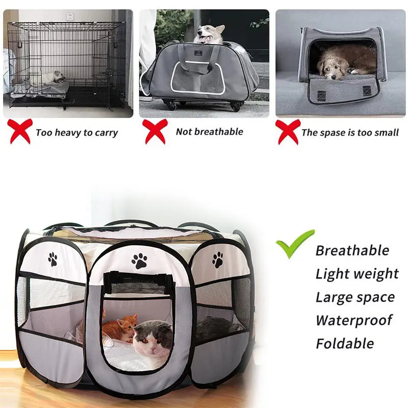 Portable Folding Pet Tent Dog House High Quality Durable Dog Fence For Cats Large Outdoor Dog Cage Pet Playpen Cat