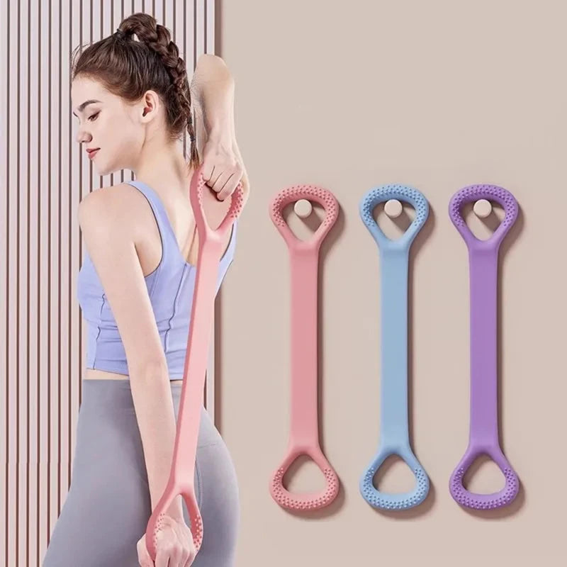 2024 New 8-character Puller Home Fitness Equipment Elastic Belt Yoga Auxiliary Female Open Shoulder Beauty Back Stretcher