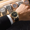 POEDAGAR Luxury Business Man Wristwatch Waterproof Luminous Date Week Men Watch For Men Quartz Clock Leather Men's Watches reloj