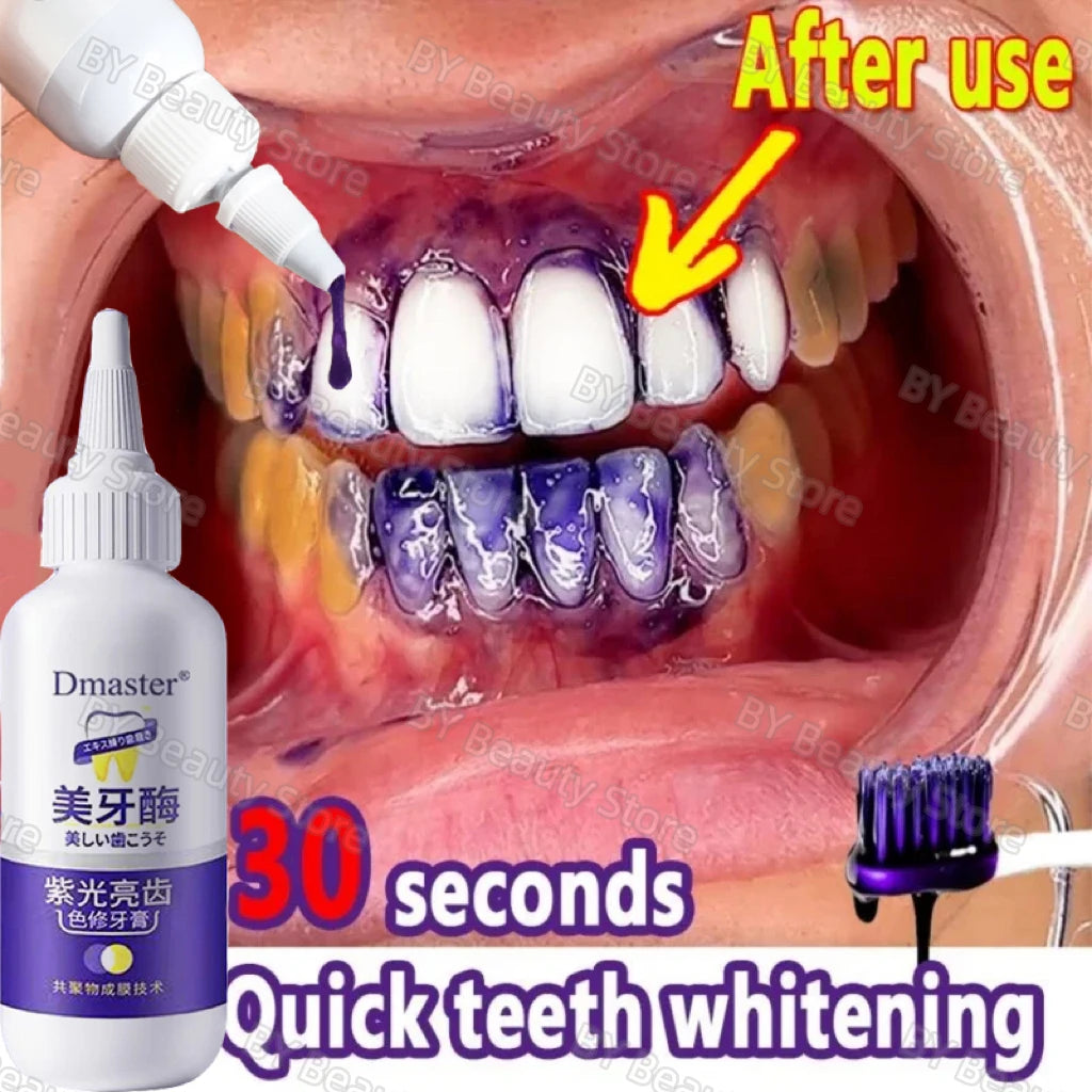 V34 Purple Toothpaste Teeth Whitening Enzyme Remove Plaque Stains Oral Hygiene Cleaning Dental Tools Fresh Breath Beauty Health