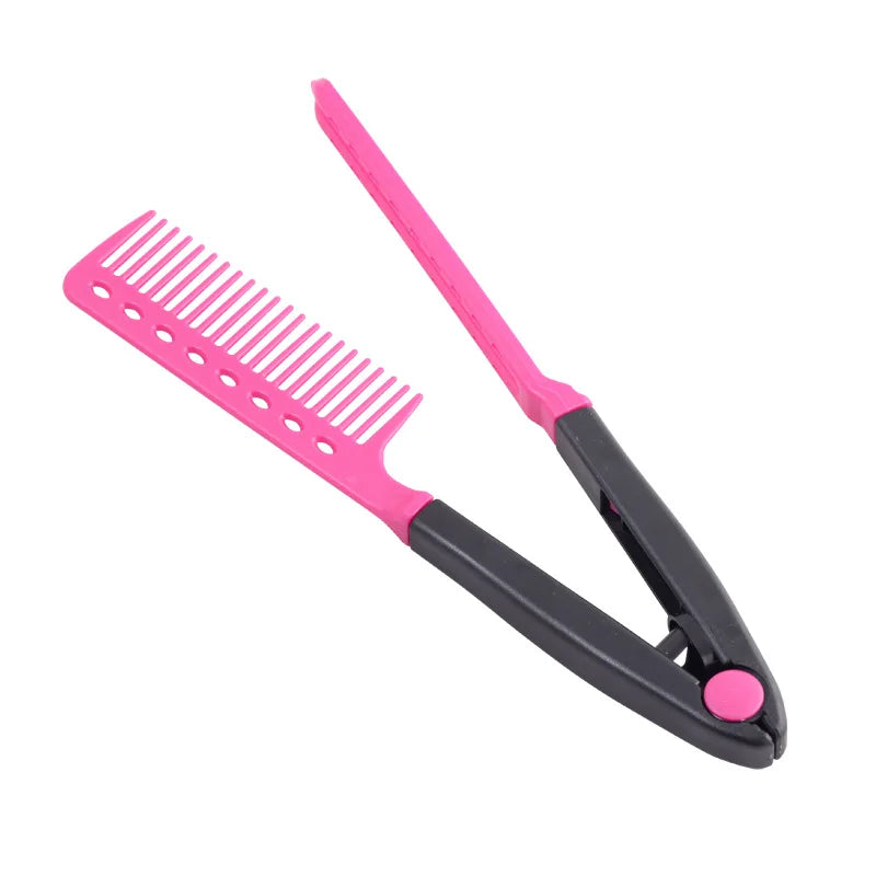 V Type Washable Folding Hair Straightener Comb Hairdressing Brush Comb Hair Styling Clip Tool Barber Accessories Comb for Hair