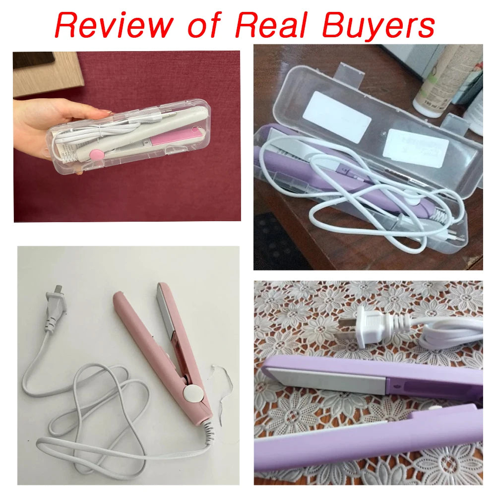 Portable Mini Hair Straightener Flat Iron Hair Curler For Men Women Short Hair Wave Hairstyling Dual Voltage Straightening Irons