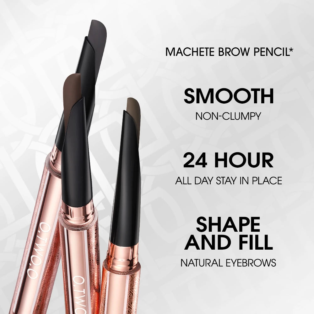 O.TWO.O Machete Eyebrow Pencil Waterproof Natural Long Lasting Smooth Fill Fluff Blendable High Pigment Brow Pencil Eye Makeup