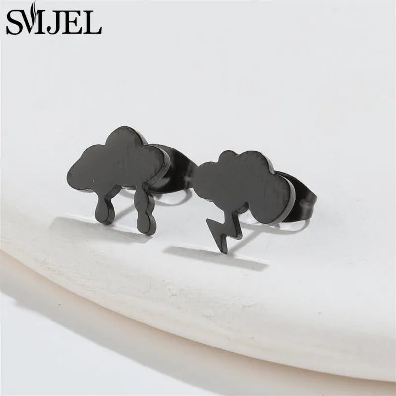 Stainless Steel Mini Stud Earrings Lightning Watermelon Wings Star Mooon Cartilage Ear Piercing Jewelry Key Lock Shape Studs