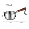 Stainless Steel Oil Pot with Wooden Handle 120ml/200ml Spilled Mini Soup Milk Pot Scalding-proof Kitchen Tool Cook Accessories