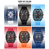 CURREN Top Brand Men's Watches Luxury Square Quartz Wristwatch  Waterproof Luminous Chronograph Watch for Men Date Clock