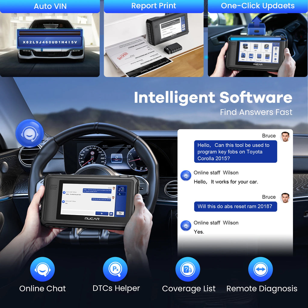 Global Version MUCAR VO6 OBD2 Scanner 32GB All Systems Diagnostic 28 Reset Auto VIN EPB/BMS/SAS/ABS Sevice Lifetime Free Update