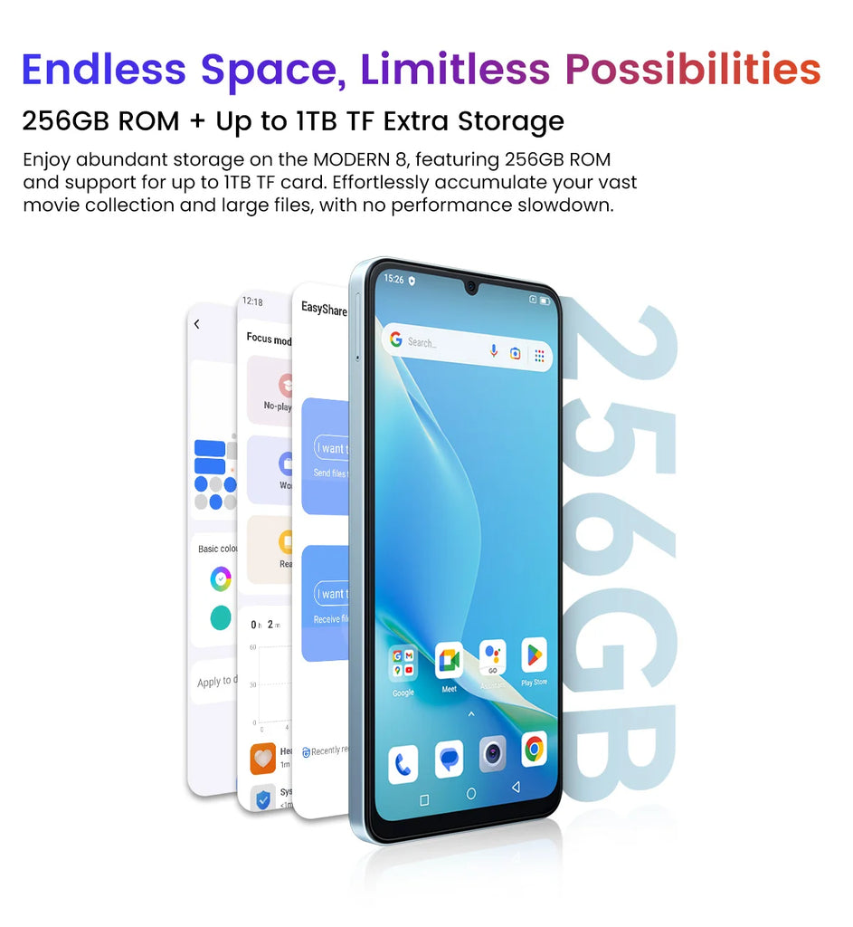 New OSCAL MODERN 8 Smartphone 6.75inch Display Octa Core 128GB/256GB 50MP Camera Mobile Phone 6000mAh Battery 18W Fast Charging