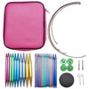 Aluminum Circular Knitting Needles Set Interchangeable Crochet Hooks Weaving Yarn Knitting Craft Tools Accessories Kit Needle