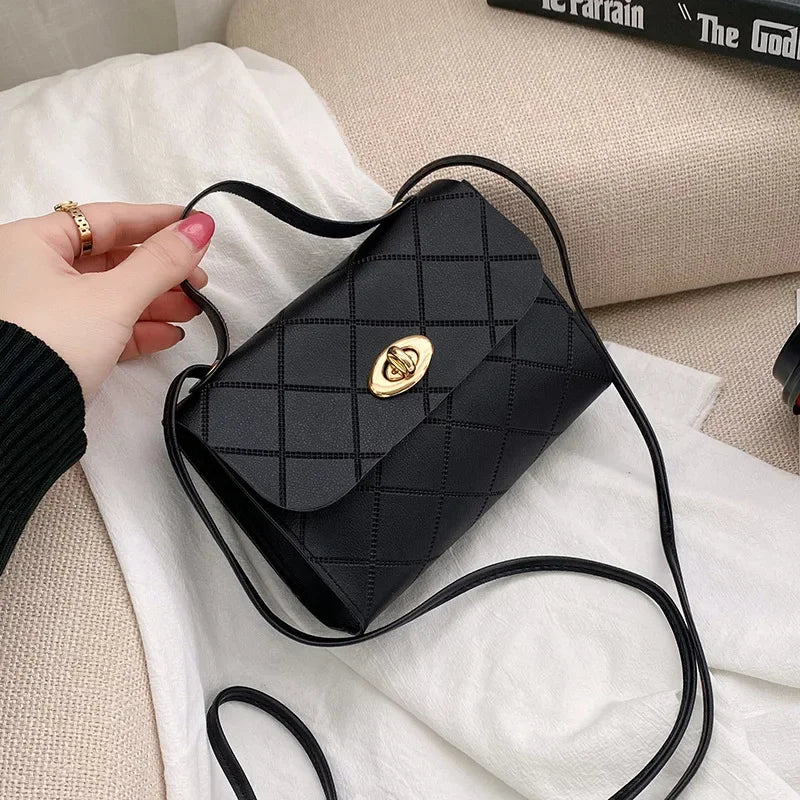 Fashion Simple Women's Bag New Crossbody Bag Mini Shoulder Bag PU Leather Handbag Mobile Phone Coin Purse Bag Small Square Bag