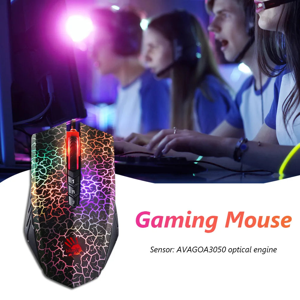 A4Tech Bloody A70 USB wired optical 4000DPI color glare gaming mouse-Active version