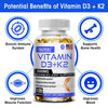 TAOTERS Vitamin D3+K2 Supplement to Support Joint, Bone and Immune Health Non-GMO formula easy-to-swallow vitamin D & K complex