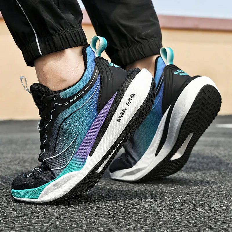 2024 Men's Carbon Plate Sports Shoes Track and Field Racing Competition Running Shoes Non-Slip Breathable Casual Tennis Shoes