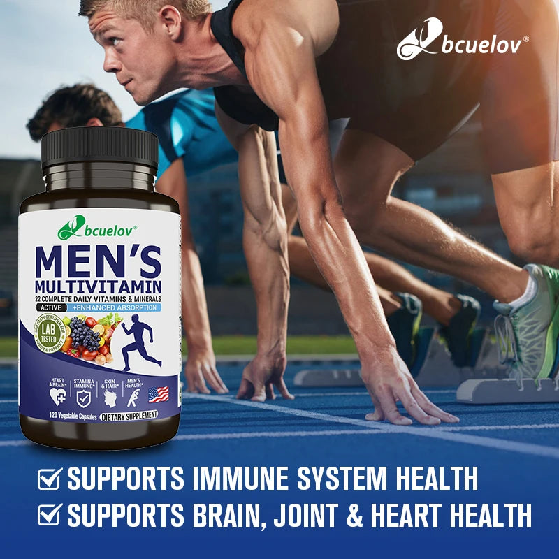 Bcuelov Men's Vitamin and Mineral Supplements - 26 Combinations To Support Overall Immune Health, Vegan